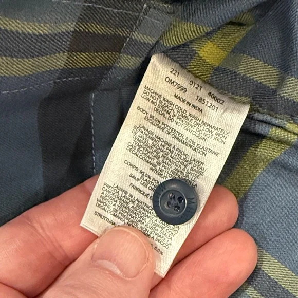 Mountain Hardwear Men's Blue and Yellow Plaid Shirt - Picture 2 of 8